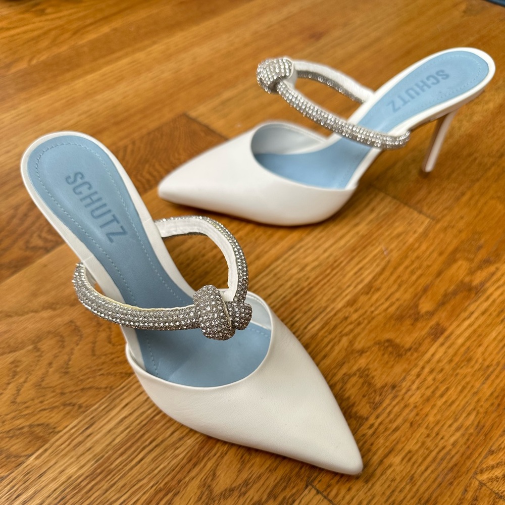 Schutz Pearl Pointed Toe Mule (Women)